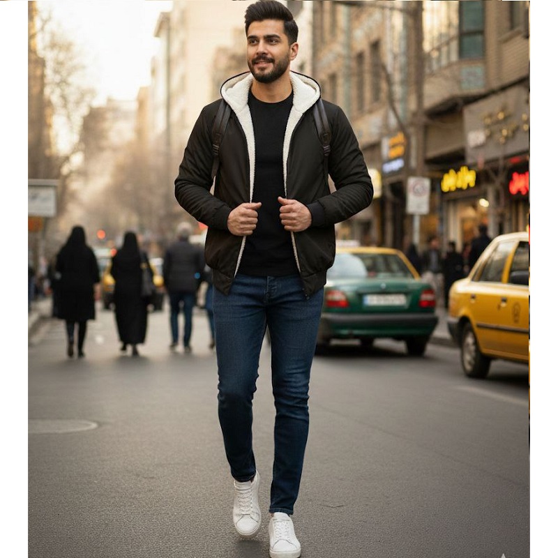 کاپشن ضدآب داخل خزتدی-مشکی